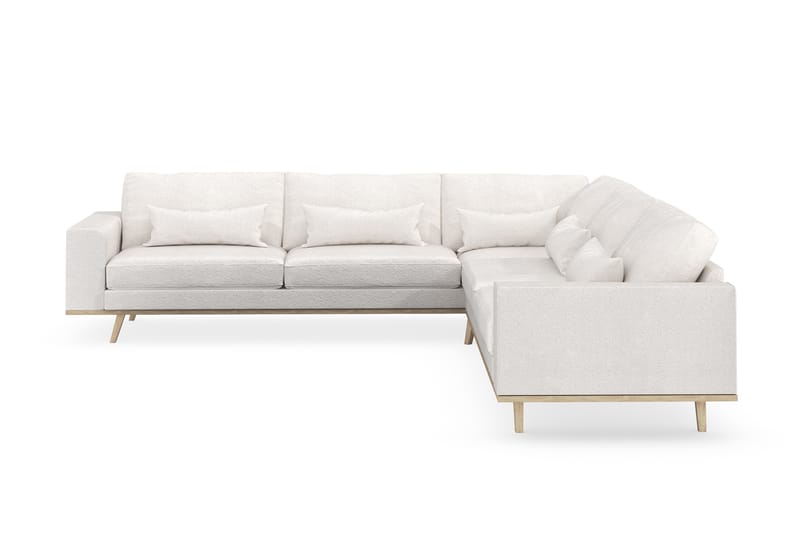 Copenhagen 6-seters L-formet Hjørnesofa i Bouclé - Hvit - Møbler - Sofaer - Hjørnesofa