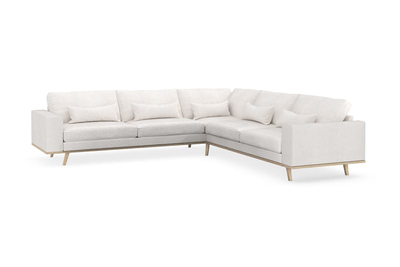 Copenhagen 6-seters L-formet Hjørnesofa i Bouclé - Hvit - Møbler - Sofaer - Hjørnesofa