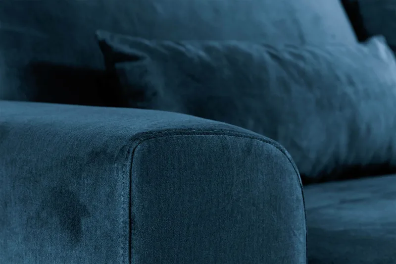 Copenhagen 6-seters L-formet Hjørnesofa i Fløyel - Blå - Møbler - Sofaer - Hjørnesofa