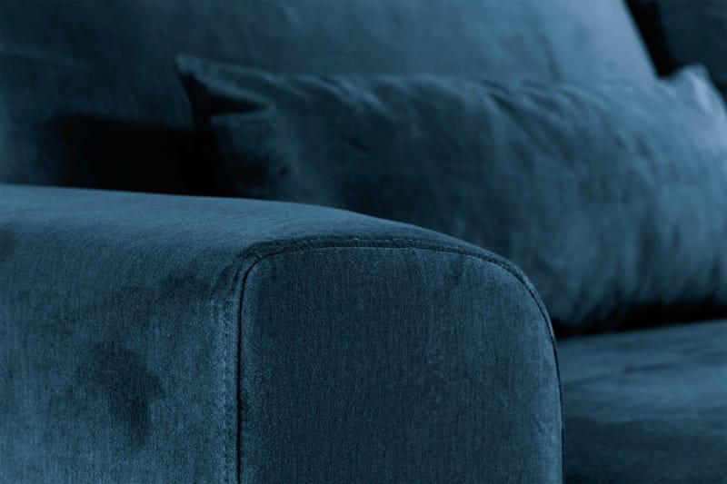 Copenhagen 6-seters L-formet Hjørnesofa i Fløyel - Blå - Møbler - Sofaer - Hjørnesofa