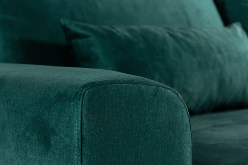 Copenhagen 6-seters L-formet Hjørnesofa i Fløyel - Grønn - Møbler - Sofaer - Hjørnesofa