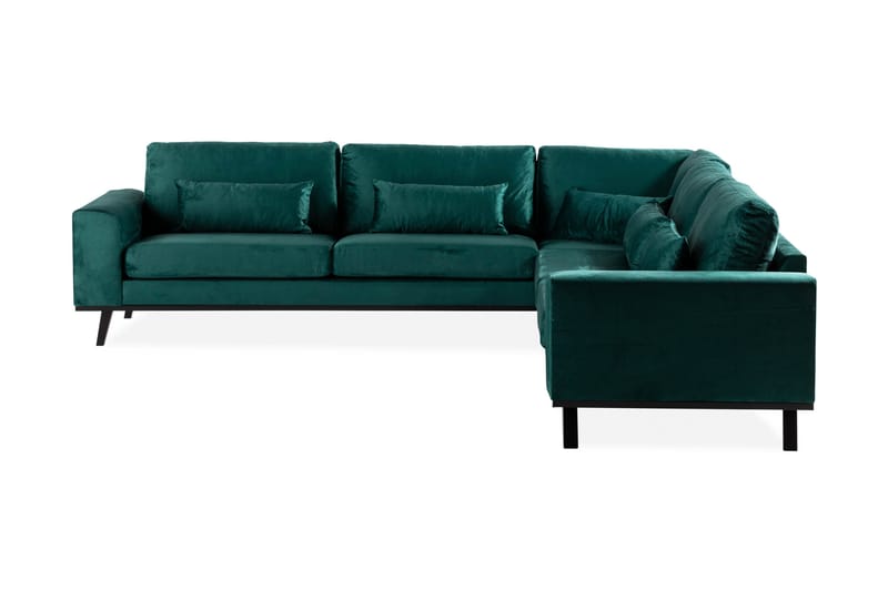 Copenhagen 6-seters L-formet Hjørnesofa i Fløyel - Grønn - Møbler - Sofaer - Hjørnesofa
