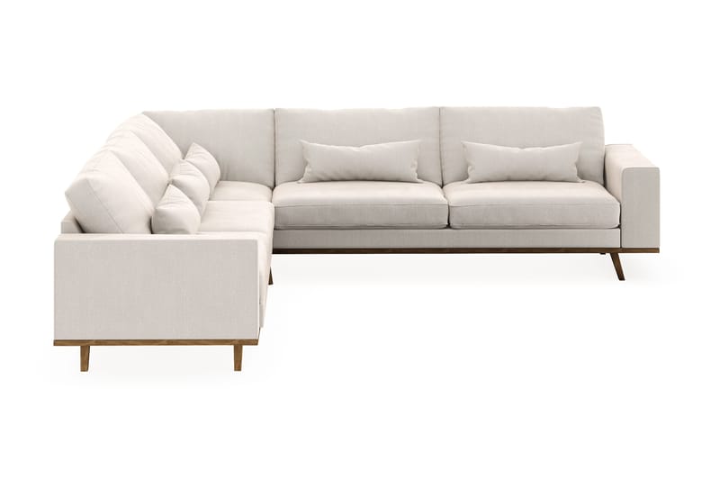 Copenhagen 6-seters L-formet Hjørnesofa i Fløyel - Kremhvit - Møbler - Sofaer - Hjørnesofa