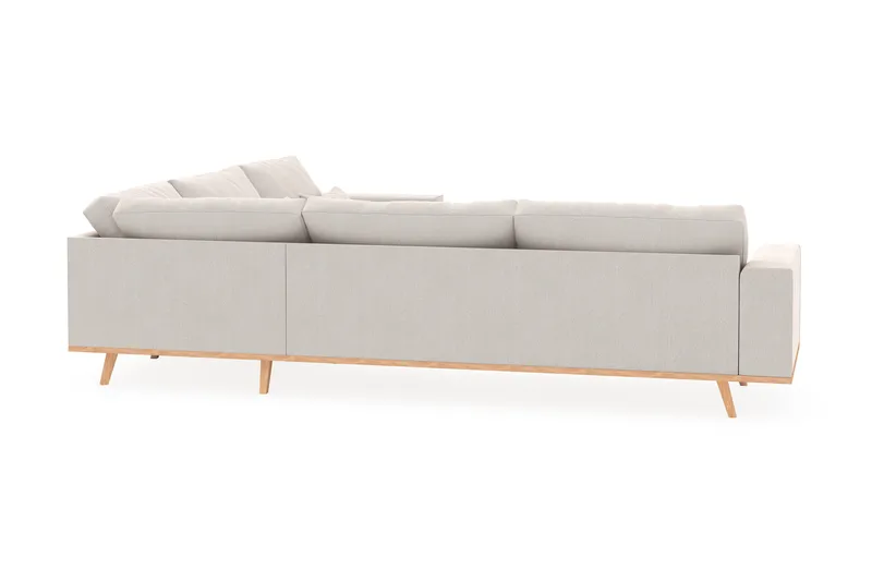 Copenhagen 6-seters L-formet Hjørnesofa i Fløyel - Kremhvit - Møbler - Sofaer - Hjørnesofa