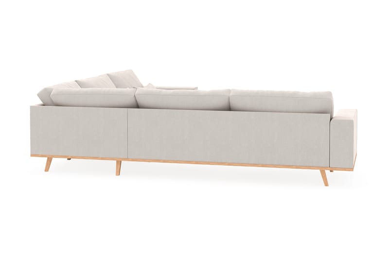 Copenhagen 6-seters L-formet Hjørnesofa i Fløyel - Kremhvit - Møbler - Sofaer - Hjørnesofa