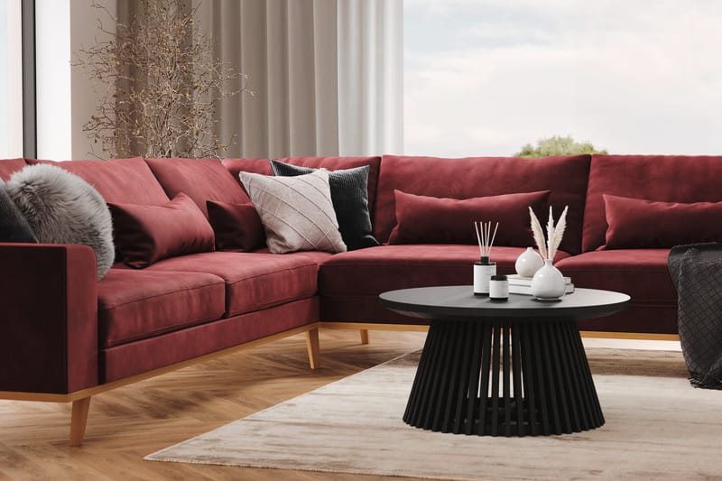 Copenhagen 6-seters L-formet Hjørnesofa i Fløyel - Lilla - Møbler - Sofaer - Hjørnesofa