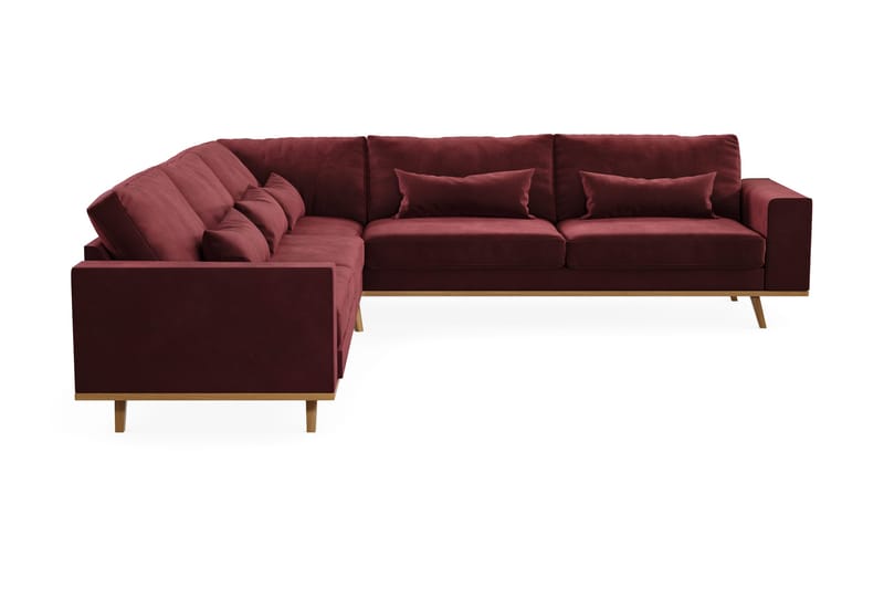 Copenhagen 6-seters L-formet Hjørnesofa i Fløyel - Lilla - Møbler - Sofaer - Hjørnesofa