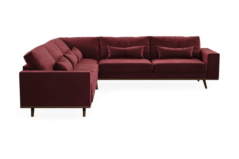 Copenhagen 6-seters L-formet Hjørnesofa i Fløyel - Lilla - Møbler - Sofaer - Hjørnesofa