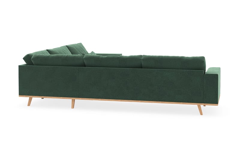 Copenhagen 6-seters L-formet Hjørnesofa i Fløyel - Mørk grønn - Møbler - Sofaer - Hjørnesofa