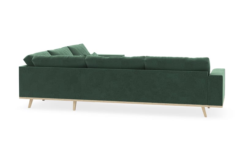 Copenhagen 6-seters L-formet Hjørnesofa i Fløyel - Mørk grønn - Møbler - Sofaer - Hjørnesofa