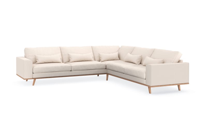 Copenhagen 6-seters L-formet Hjørnesofa i Manchester - Beige - Møbler - Sofaer - Hjørnesofa