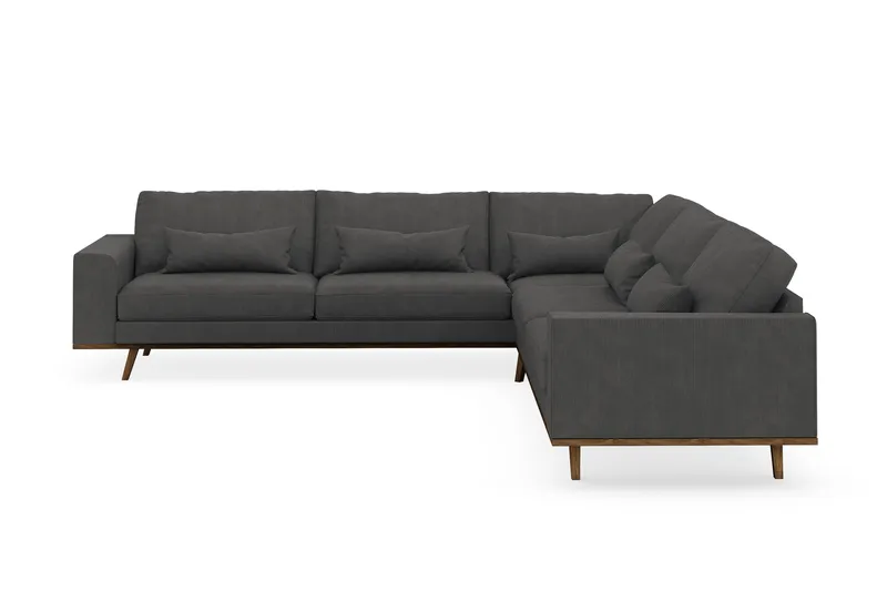 Copenhagen 6-seters L-formet Hjørnesofa i Manchester - Mørk grå - Møbler - Sofaer - Hjørnesofa