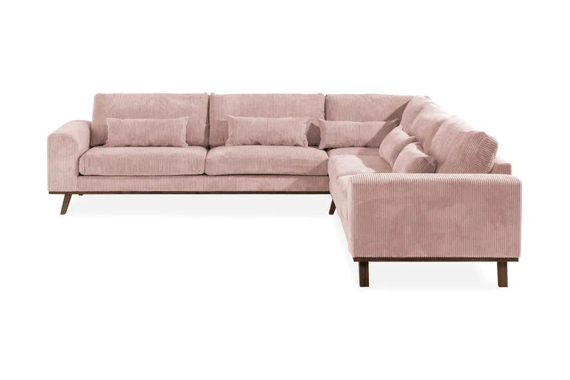 Copenhagen 6-seters L-formet Hjørnesofa i Manchester - Rosa - Møbler - Sofaer - Hjørnesofa