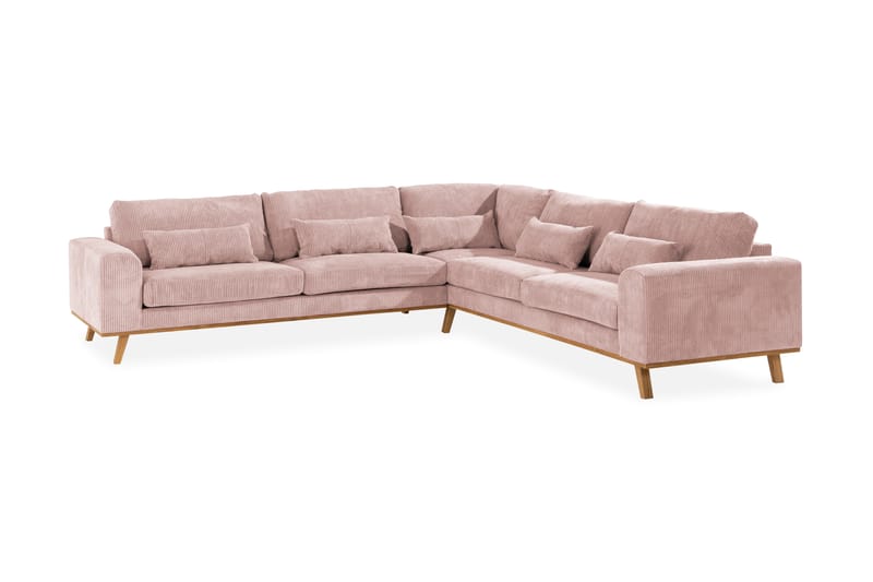 Copenhagen 6-seters L-formet Hjørnesofa i Manchester - Rosa - Møbler - Sofaer - Hjørnesofa