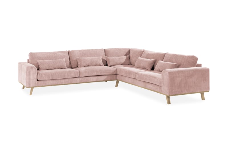 Copenhagen 6-seters L-formet Hjørnesofa i Manchester - Rosa - Møbler - Sofaer - Hjørnesofa