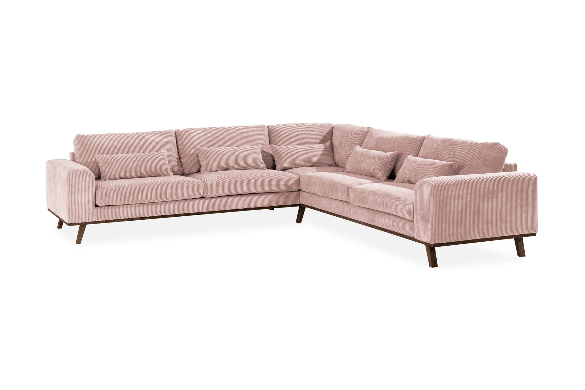 Copenhagen 6-seters L-formet Hjørnesofa i Manchester - Rosa - Møbler - Sofaer - Hjørnesofa