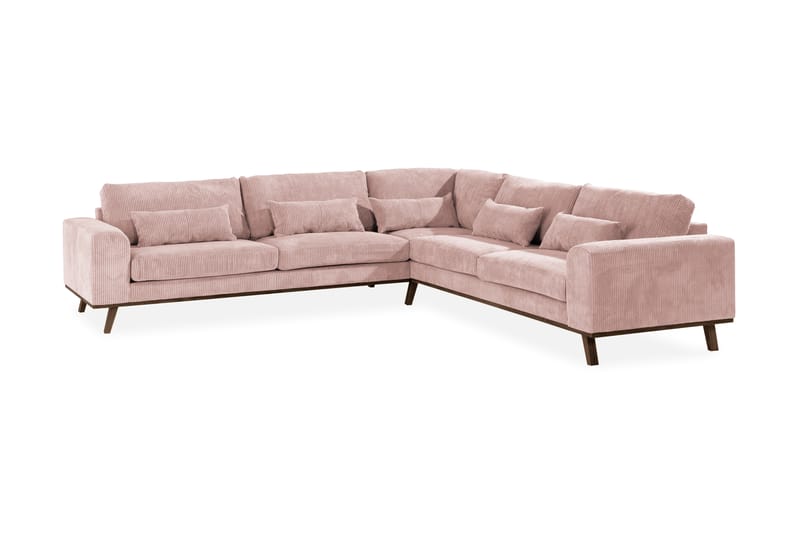 Copenhagen 6-seters L-formet Hjørnesofa i Manchester - Rosa - Møbler - Sofaer - Hjørnesofa