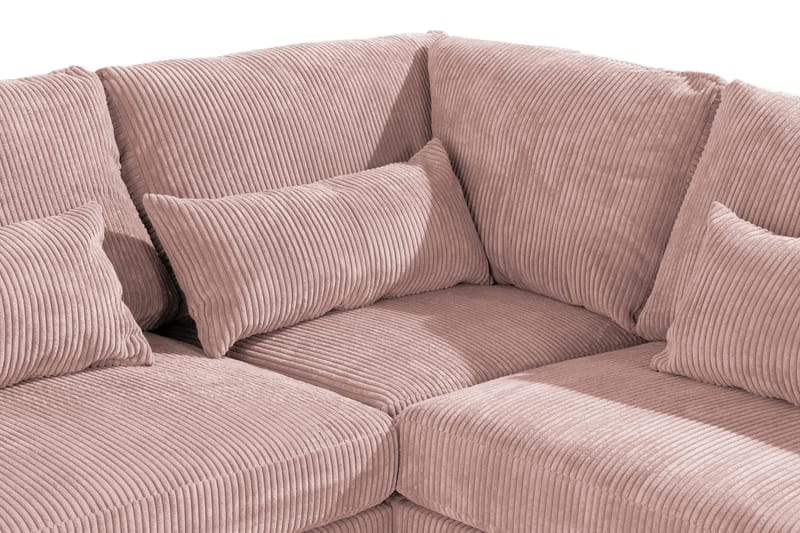 Copenhagen 6-seters L-formet Hjørnesofa i Manchester - Rosa - Møbler - Sofaer - Hjørnesofa
