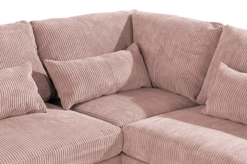 Copenhagen 6-seters L-formet Hjørnesofa i Manchester - Rosa - Møbler - Sofaer - Hjørnesofa