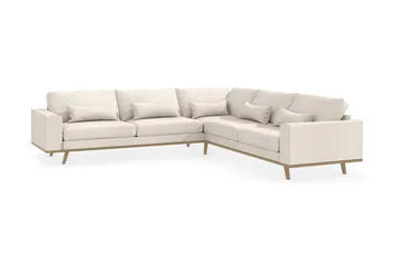 Copenhagen 6-seters L-formet Hjørnesofa i Stoff - Beige - Møbler - Sofaer - Hjørnesofa