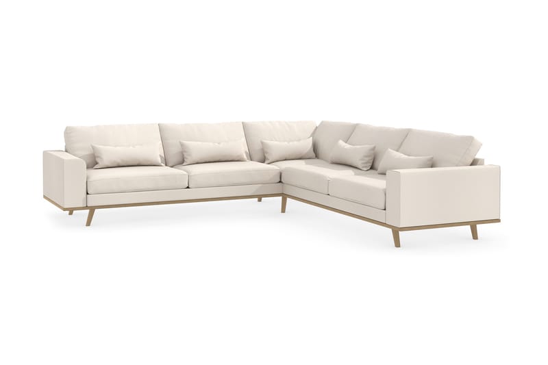 Copenhagen 6-seters L-formet Hjørnesofa i Stoff - Beige - Møbler - Sofaer - Hjørnesofa