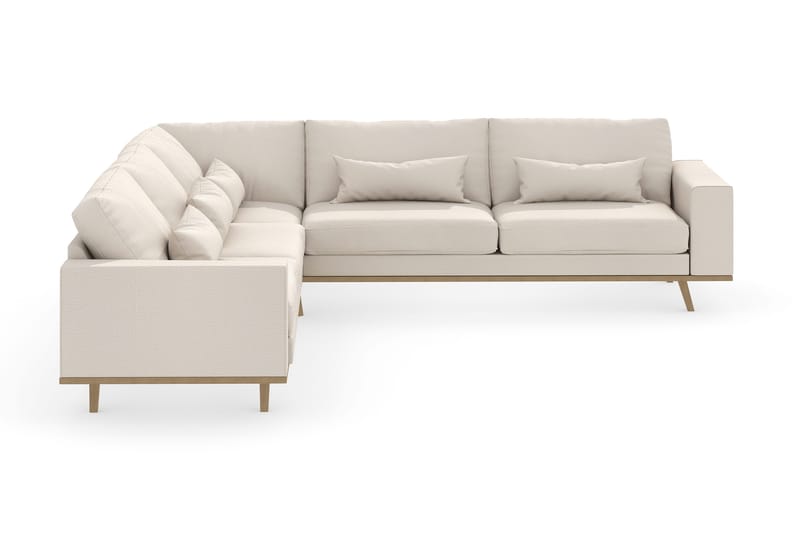 Copenhagen 6-seters L-formet Hjørnesofa i Stoff - Beige - Møbler - Sofaer - Hjørnesofa