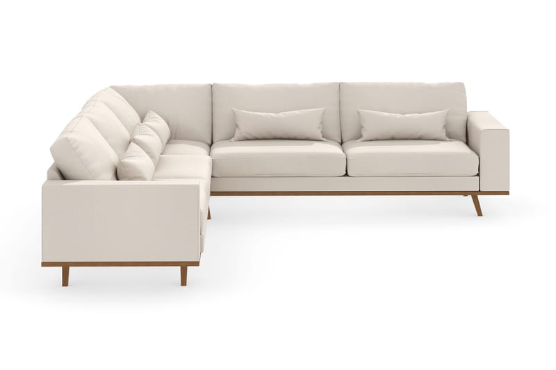Copenhagen 6-seters L-formet Hjørnesofa i Stoff - Beige - Møbler - Sofaer - Hjørnesofa