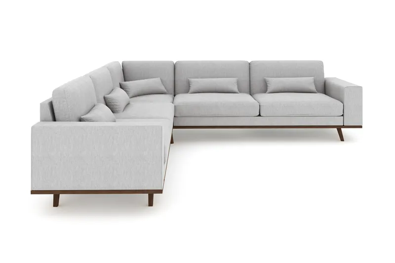 Copenhagen 6-seters L-formet Hjørnesofa i Stoff - Grå - Møbler - Sofaer - Hjørnesofa