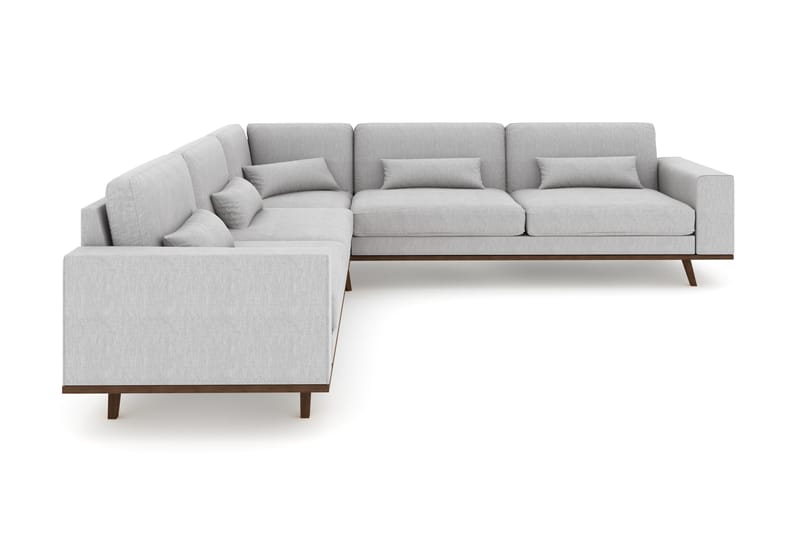 Copenhagen 6-seters L-formet Hjørnesofa i Stoff - Grå - Møbler - Sofaer - Hjørnesofa