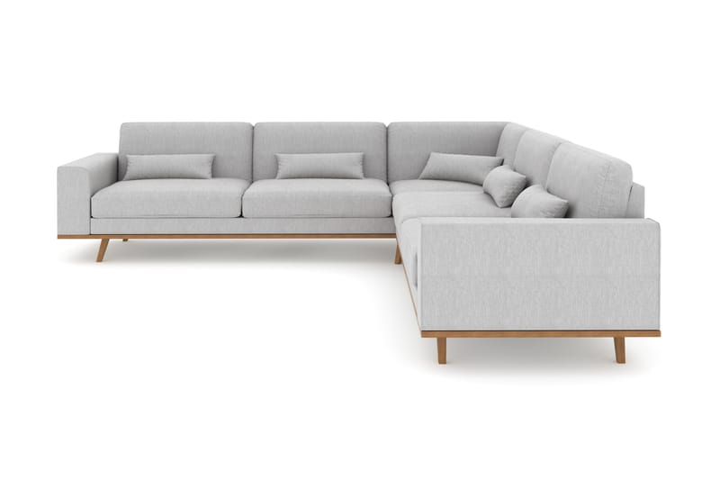 Copenhagen 6-seters L-formet Hjørnesofa i Stoff - Grå - Møbler - Sofaer - Hjørnesofa