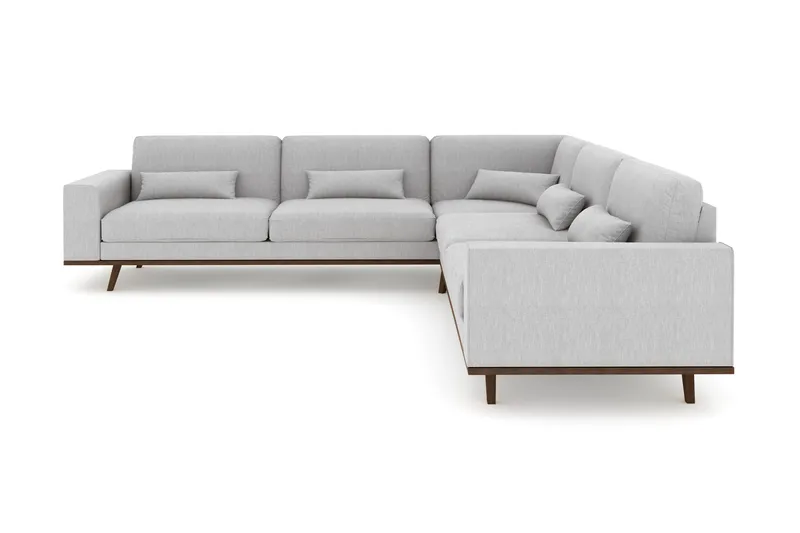 Copenhagen 6-seters L-formet Hjørnesofa i Stoff - Grå - Møbler - Sofaer - Hjørnesofa