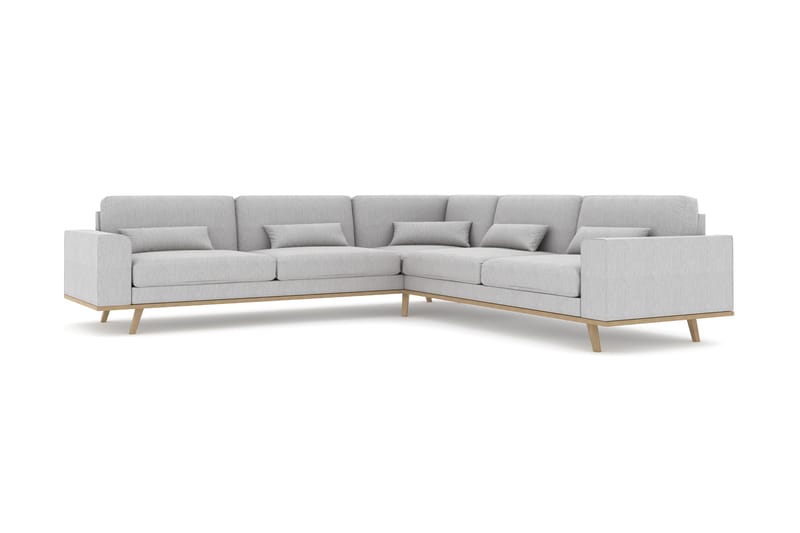 Copenhagen 6-seters L-formet Hjørnesofa i Stoff - Grå - Møbler - Sofaer - Hjørnesofa