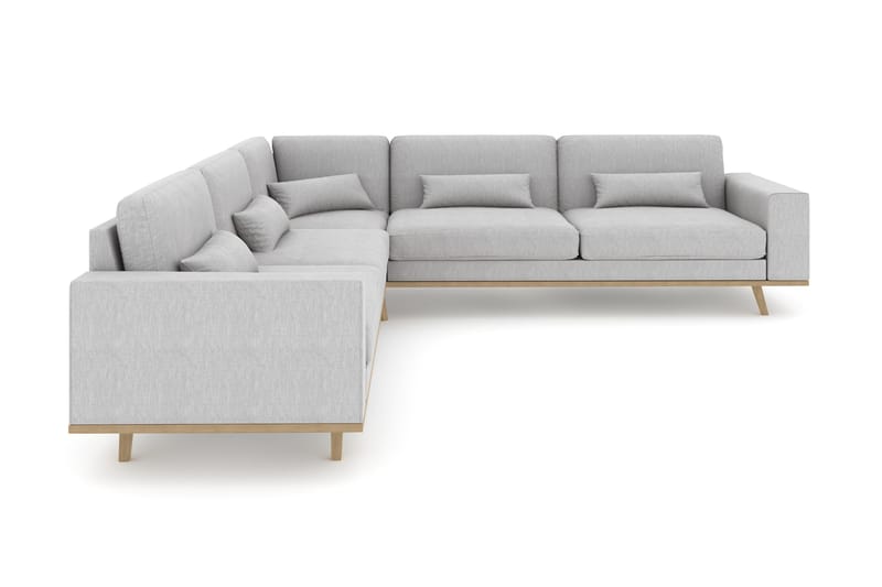 Copenhagen 6-seters L-formet Hjørnesofa i Stoff - Grå - Møbler - Sofaer - Hjørnesofa
