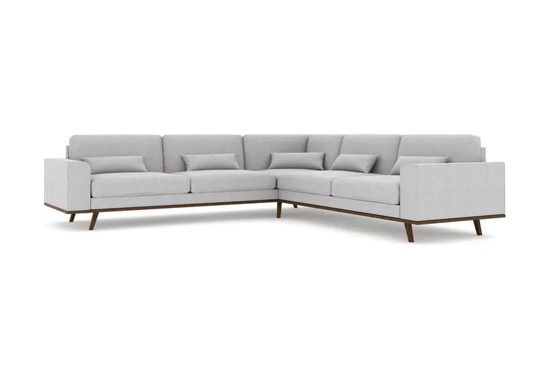 Copenhagen 6-seters L-formet Hjørnesofa i Stoff - Grå - Møbler - Sofaer - Hjørnesofa