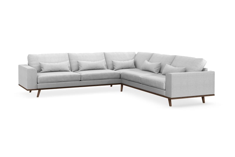 Copenhagen 6-seters L-formet Hjørnesofa i Stoff - Lys grå - Møbler - Sofaer - Hjørnesofa