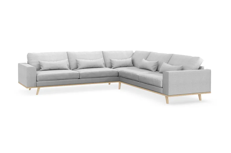 Copenhagen 6-seters L-formet Hjørnesofa i Stoff - Lys grå - Møbler - Sofaer - Hjørnesofa