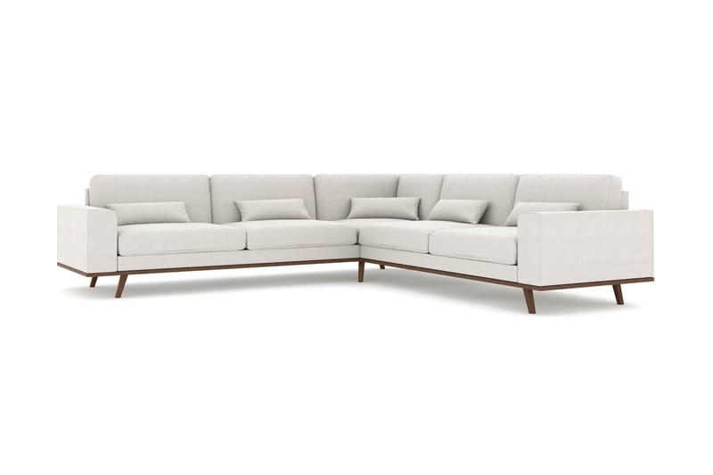 Copenhagen 6-seters L-formet Hjørnesofa i Stoff - Lys grå - Møbler - Sofaer - Hjørnesofa