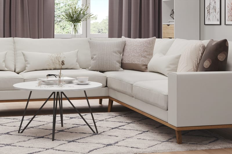 Copenhagen 6-seters L-formet Hjørnesofa i Stoff - Lys grå - Møbler - Sofaer - Hjørnesofa