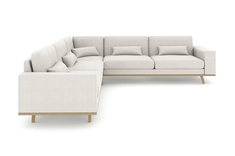 Copenhagen 6-seters L-formet Hjørnesofa i Stoff - Lys grå - Møbler - Sofaer - Hjørnesofa