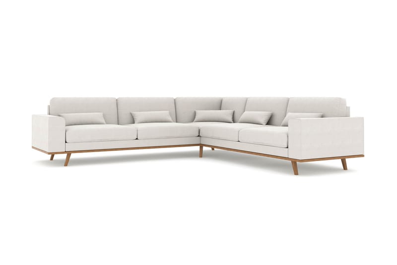 Copenhagen 6-seters L-formet Hjørnesofa i Stoff - Lys grå - Møbler - Sofaer - Hjørnesofa