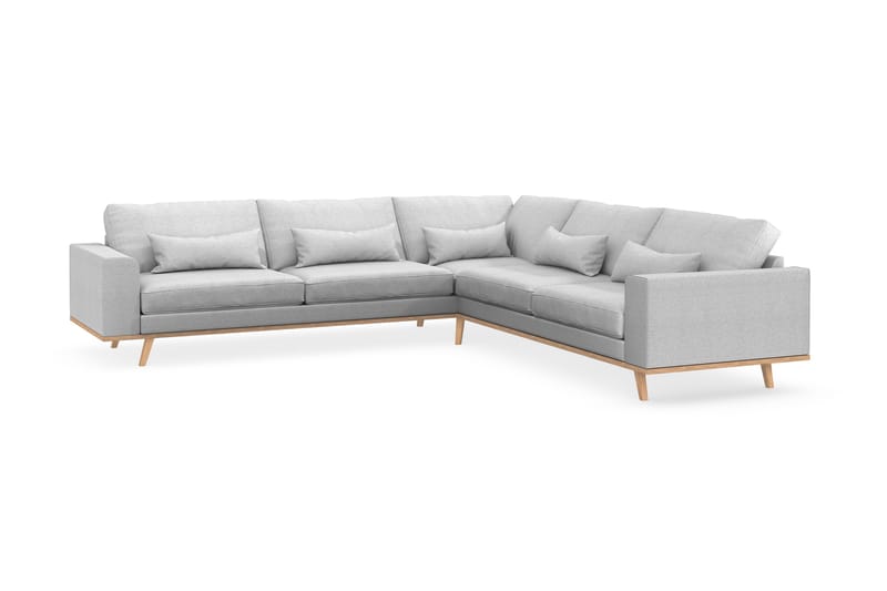 Copenhagen 6-seters L-formet Hjørnesofa i Stoff - Lys grå - Møbler - Sofaer - Hjørnesofa