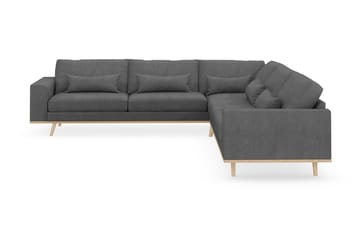 Copenhagen 6-seters L-formet Hjørnesofa i Stoff - Mørk grå - Møbler - Sofaer - Hjørnesofa