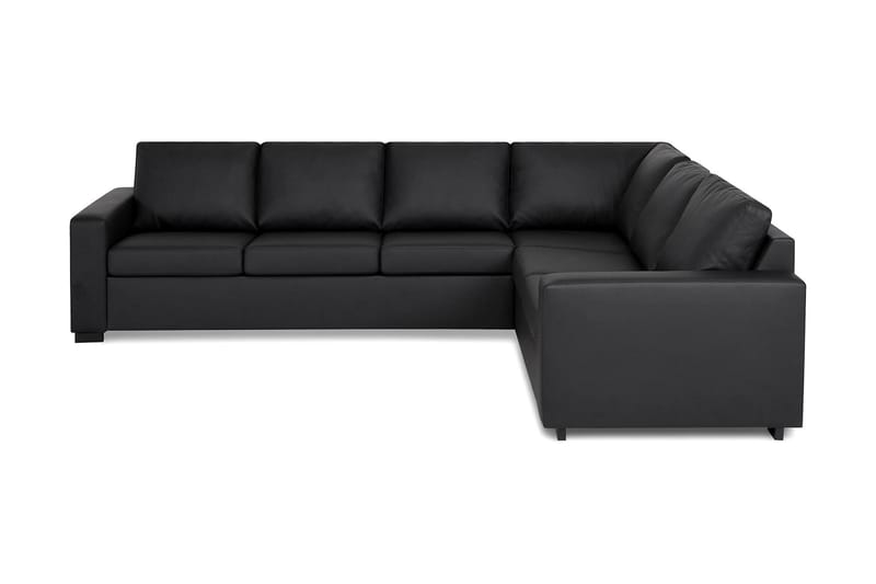 Crazy 5-seters Vendbar L-formet Large Hjørnesofa i Kunstlær - Svart - Møbler - Sofaer - Hjørnesofa