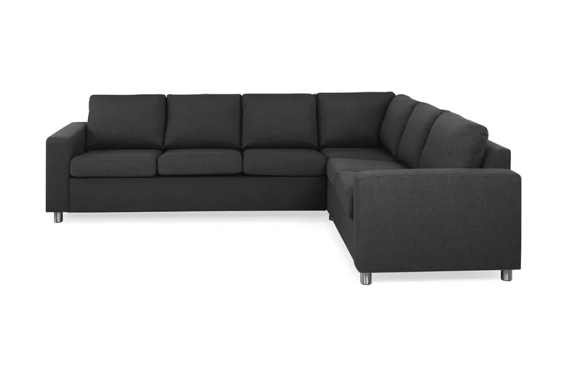 Crazy 5-seters Vendbar L-formet Large Hjørnesofa i Stoff - Antrasitt - Møbler - Sofaer - Hjørnesofa