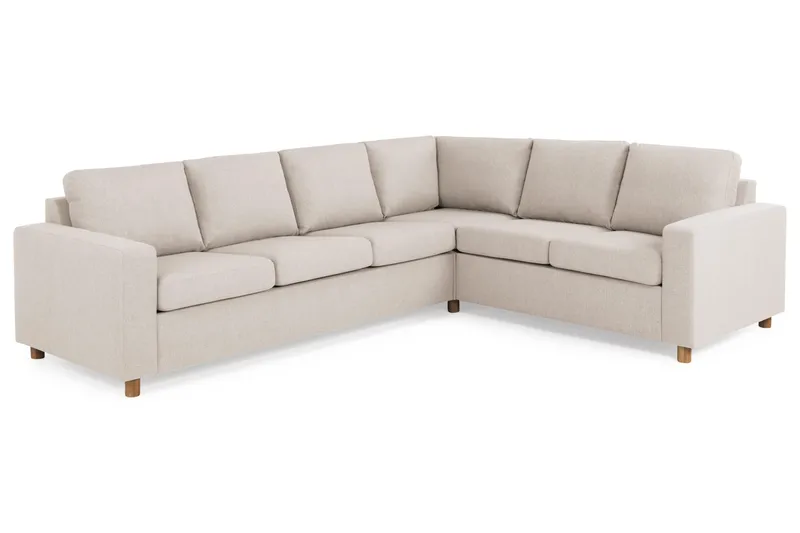 Crazy 5-seters Vendbar L-formet Large Hjørnesofa i Stoff - Beige - Møbler - Sofaer - Hjørnesofa