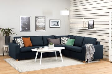 Crazy 5-seters Vendbar L-formet Large Hjørnesofa i Stoff - Blå - Møbler - Sofaer - Hjørnesofa