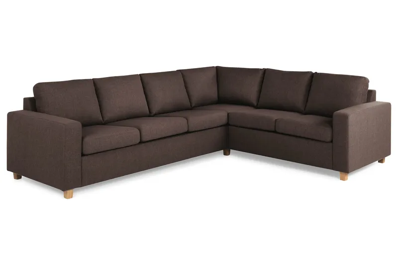 Crazy 5-seters Vendbar L-formet Large Hjørnesofa i Stoff - Brun - Møbler - Sofaer - Hjørnesofa