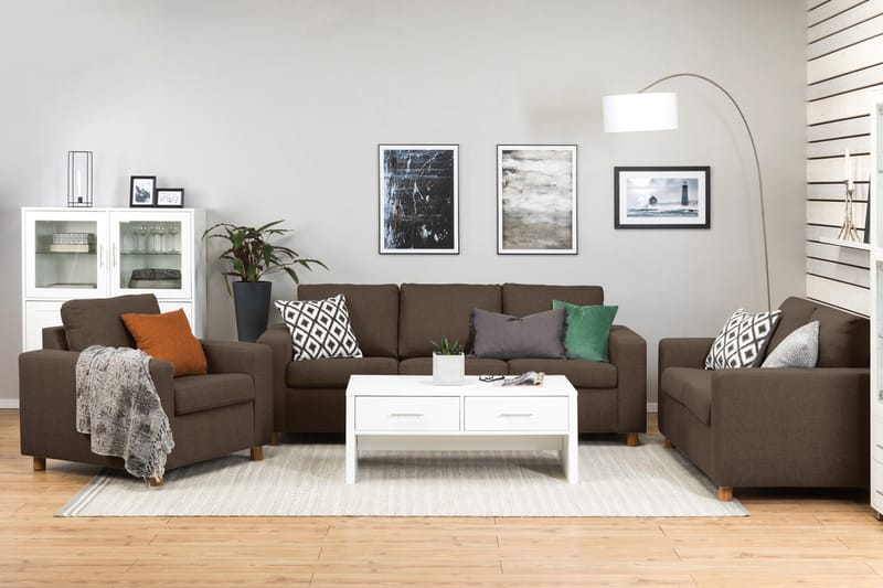 Crazy 5-seters Vendbar L-formet Large Hjørnesofa i Stoff - Brun - Møbler - Sofaer - Hjørnesofa