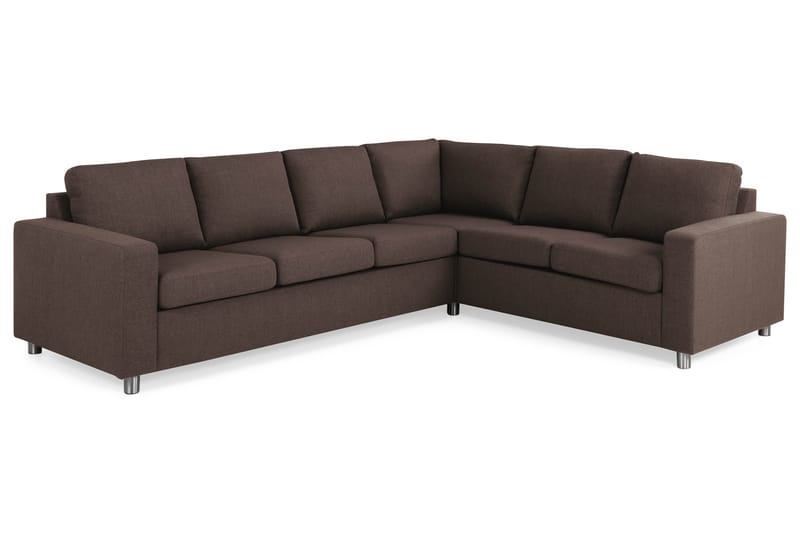 Crazy 5-seters Vendbar L-formet Large Hjørnesofa i Stoff - Brun - Møbler - Sofaer - Hjørnesofa