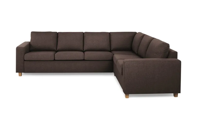 Crazy 5-seters Vendbar L-formet Large Hjørnesofa i Stoff, Brun